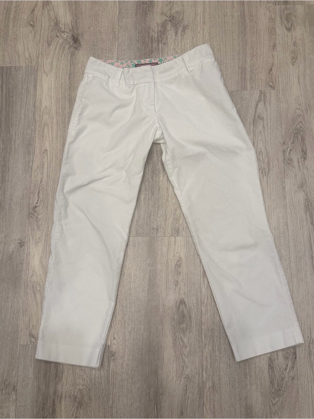 Vineyard Vines White Cropped Chino Capri Pants Women’s Size 2 Cotton Stretch